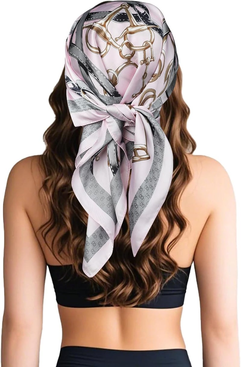 Sumolux Head Hair Scarf for Women Like Satin Silk Scarf Bandana Hair Wrapping Night Large Square Scarves 27.5" - Image 4